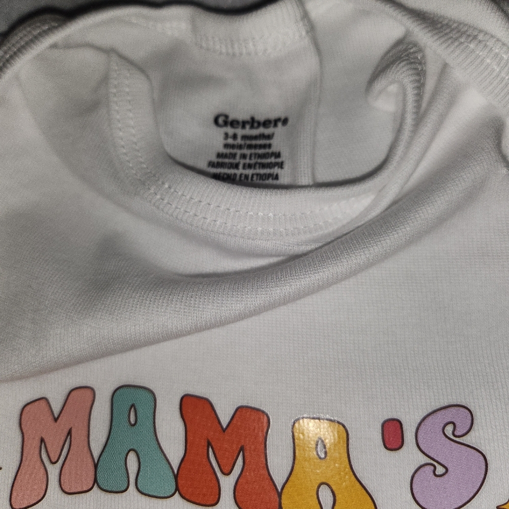 Gerber White Onesie with Colorful Letters